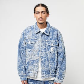 Karl Kani OG Distress Camo Oversized Denim Jacket blauw