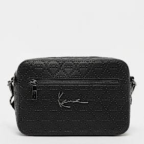 Karl Kani Signature Monogram All Over Print P Leather Messenger Bag zwart