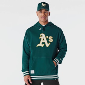 New Era MLB RIB INFILL OS HOODIE oakland athletics dkgltc groen