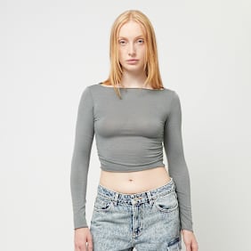 Decibel Gathered Cropped Longsleeve grijs