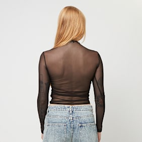 Decibel Mesh Cropped Longsleeve preto