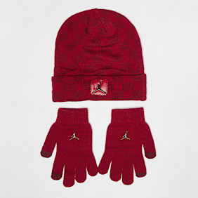 Nike   JAN MONOGRAM BEANIE SET black czerwony