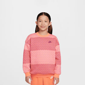 Nike   Sportswear Club Fleece Oversized Crew All Over Print lichtroze