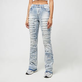 Smoke Rise Fray Denim Stack Pants blauw