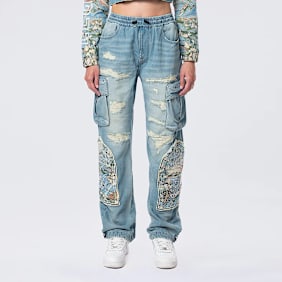 Smoke Rise Straight Tapestry Jeans blauw