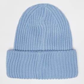 SNIPES Woven Logo Knit Beanie niebieski