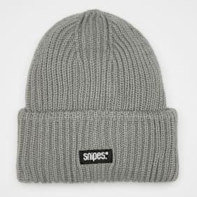 SNIPES Woven Logo Knit Beanie grau
