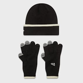 New Era New Era Script Beanie Set blk/ofw zwart
