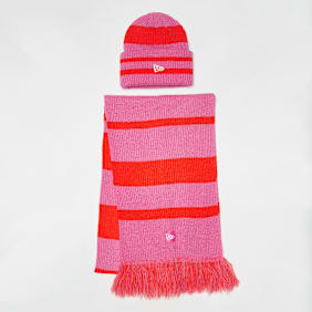 New Era Stripe Scarf Beanie Set (2 Piece) wielokolorowy