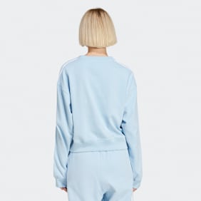 adidas Originals Krótka bluza 3 paski niebieski