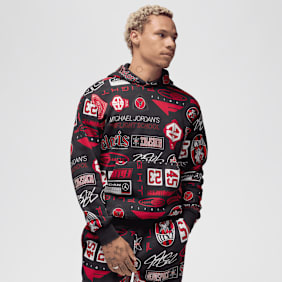 Jordan Essentials All Over Print Fleece Pullover preto