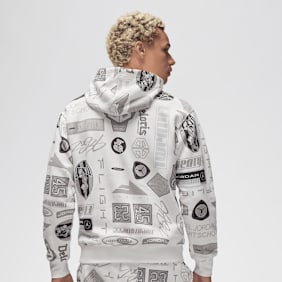 Jordan Essential Allover Print Hoodie bianco
