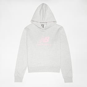 New Balance French Terry Stacked Logo Hoodie grijs