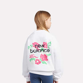 New Balance Stacked Floral Back Graphic French Terry Crew wit