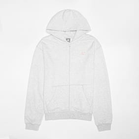New Balance French Terry Small Logo Full Zip Hoodie grau