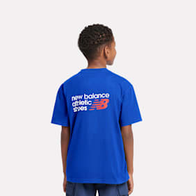 New Balance Athletics Shoes Back Graphic Tee bleu