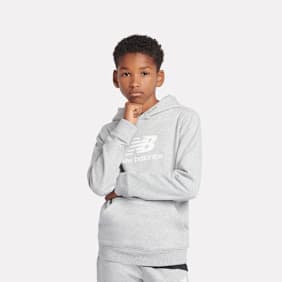 New Balance French Terry Stacked Logo Hoodie szary