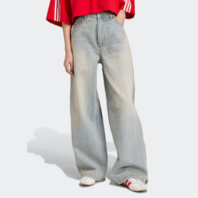 adidas Originals Wide-Leg Spijkerbroek blauw