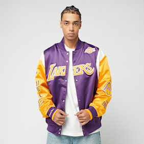 Mitchell & Ness NBA Team Origins Satin Jacket Vintage Logo LA Lakers viola
