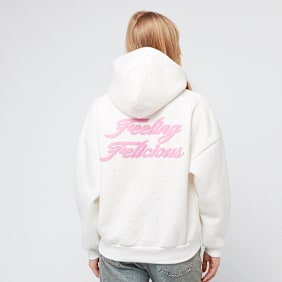Felicious Rhinestones Hoodie weiß