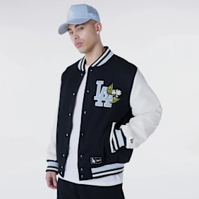 New Era MLB Floral Varsity Jacket Los Angeles Dodgers schwarz