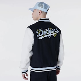 New Era MLB Floral Varsity Jacket Los Angeles Dodgers schwarz