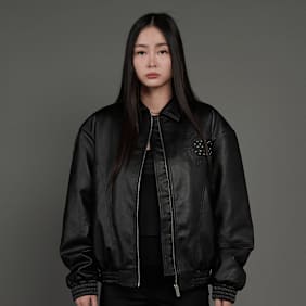 SNIPES S Emblem Wavy Cut PU Jacket nero