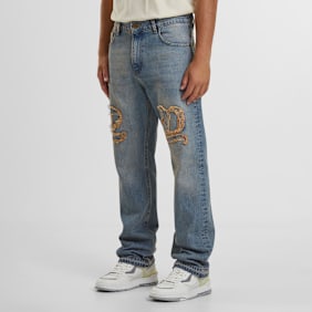 2Y STUDIOS Durga Logo Straight Jeans blu