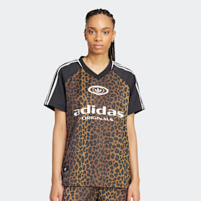 adidas Originals Satin Football Jersey brązowy
