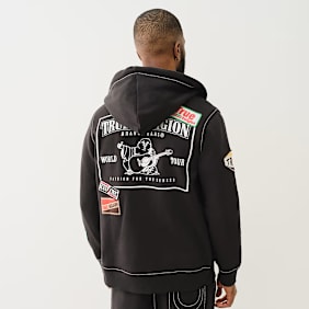 True Religion Patch Big-T Zip Hoodie nero