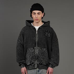 SNIPES S Emblem Inside Out Oversized Zip Hoodie schwarz