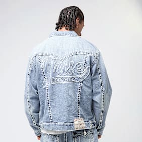 True Religion Super T Oversized Denim Jacket blu