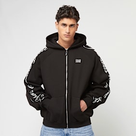 zəяo si:x nœf Alternate Logo Script Oversized Zip Hoodie zwart