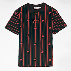Karl Kani Signature Palm Pinstripe T-Shirt Junior noir