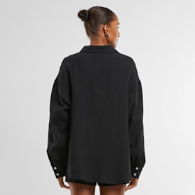 Urban Classics Ladies Oversized Musselin Blouse schwarz