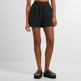 Urban Classics Ladies Musselin Shorts blushedrose schwarz