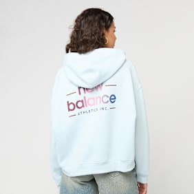 New Balance REIMAGINED FLEECE OVERSIZED HOODIE frosted glass niebieski