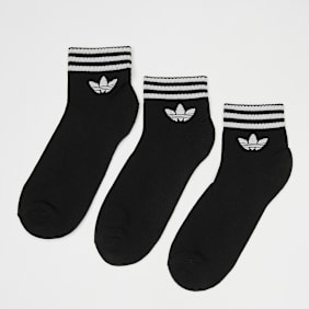 adidas Originals 3 PACK - 3-Stripes Ankle Socks czarny