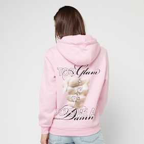 Miss Tee Give A Damn Ladies Fluffy Hoody lichtroze