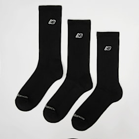 New Balance 3 PACK - NB BLACK PATCH LOGO CREW -  white nero