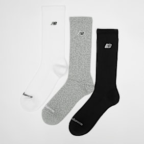 New Balance 3 PACK - NB BLACK PATCH LOGO CREW -  white/grey/black multicolorido