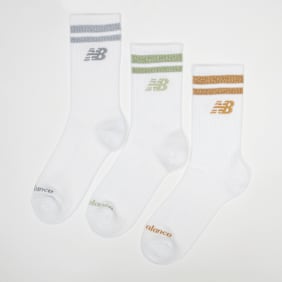 New Balance 3 PACK - EVERYDAY STRIPE MIDCALF -  white bijela