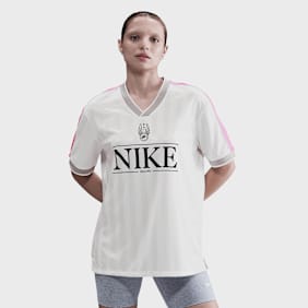 Nike W NSW V NECK JERSEY sail/playful pink/college grey/black lichtroze