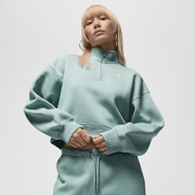 Jordan Brooklyn Fleece Quarter-Zip Top turkoois