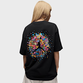 Jordan Flight Oversized Graphic Floral Twist Shortsleeve Tee czarny