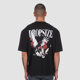 DropSize Heavy Oversized Roses Dove preto