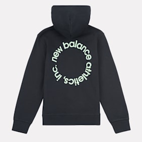 New Balance Circular Logo Full Zip Hoodie negro