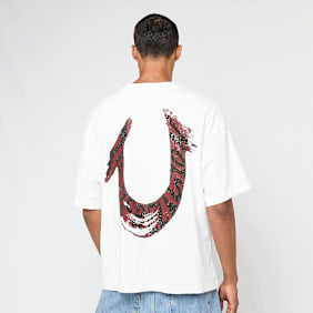 True Religion Painted Horseshoe Oversized Tee biały
