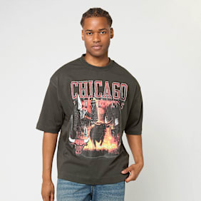 New Era NBA Washed Graphic Tee Chicago Bulls grau