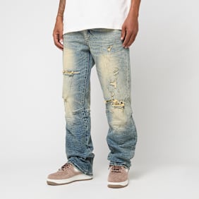 Smoke Rise Heavy Whisker Effect Jeans plava